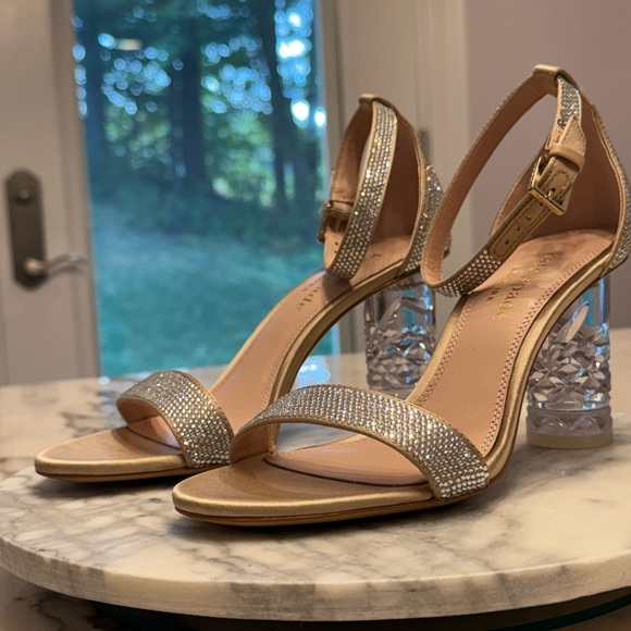 [NWT] Kate Spade New York • Alora Pave Embellished Satin Sandals 🏰 - Picture 5 of 10